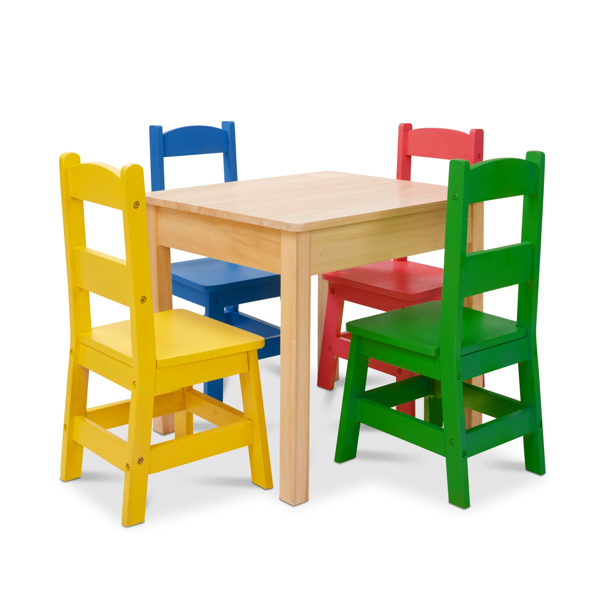 Melissa & Doug Wooden Stools 4-pc. Kids Table + Chairs, Color