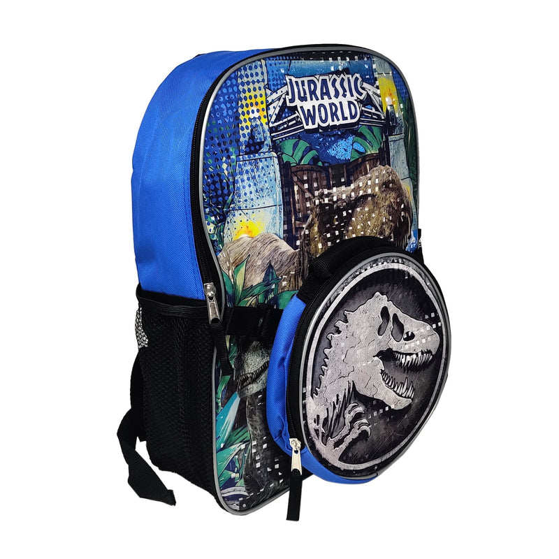 Jurassic World Park Backpack 16" & Insulated Lunch Bag Detachable T-Rex