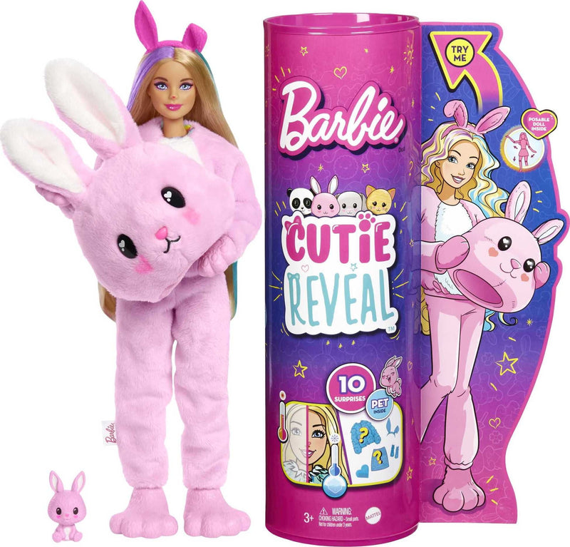 Barbie Cutie Reveal Doll with Bunny Plush Costume & 10 Surprises