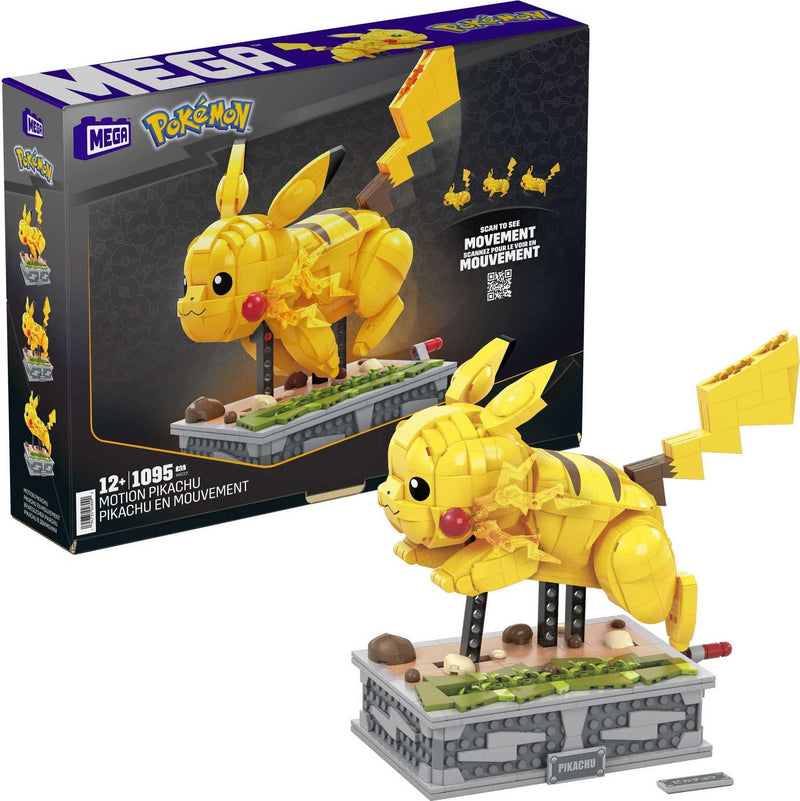 MEGA Pokemon Motion Pikachu Building Brick Set with Mechanized Motion (1092 Pieces)