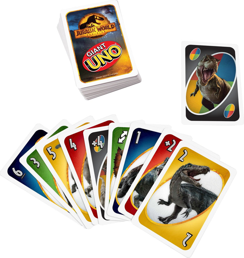Giant UNO Jurassic World: Dominion Card Game With Oversized Cards
