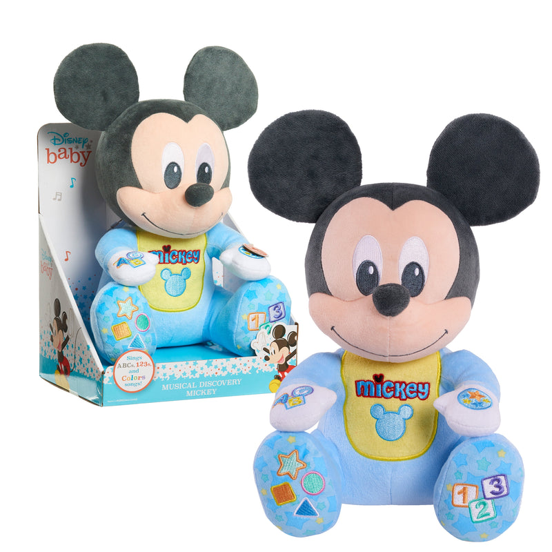 Just Play Disney Baby Musical Discovery Plush Mickey Mouse, Kids Toys for Ages 06 month