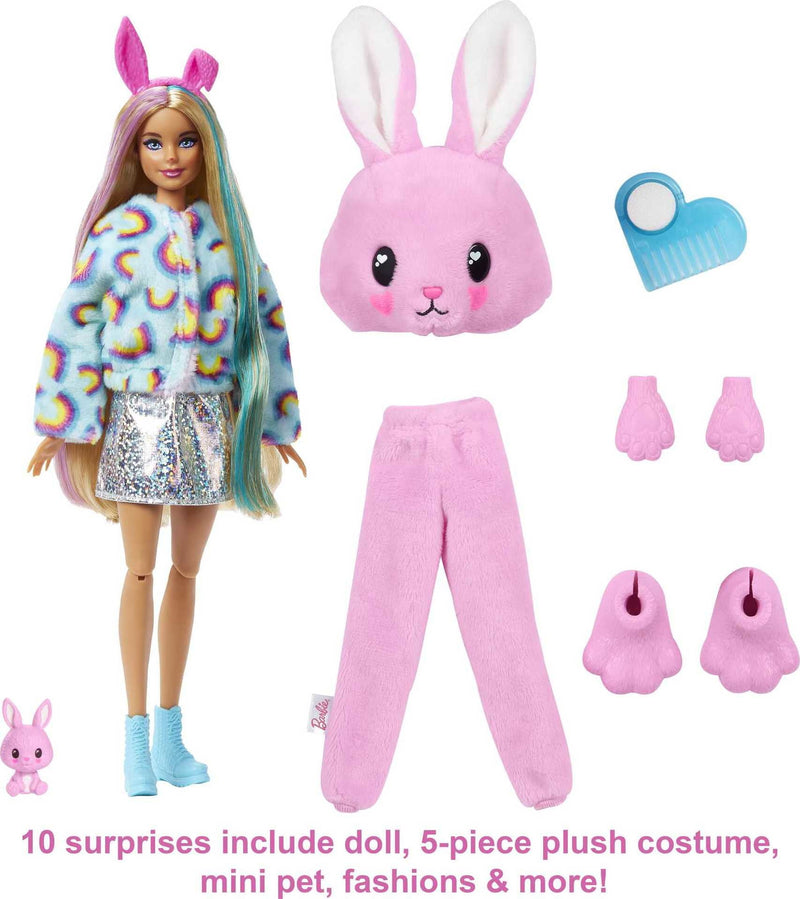 Barbie Cutie Reveal Doll with Bunny Plush Costume & 10 Surprises