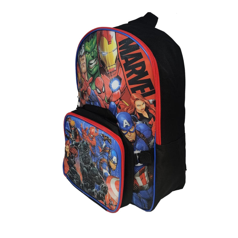 Avengers Spider-Man Thor Hulk 16" Backpack & Insulated Lunch Bag Marvel