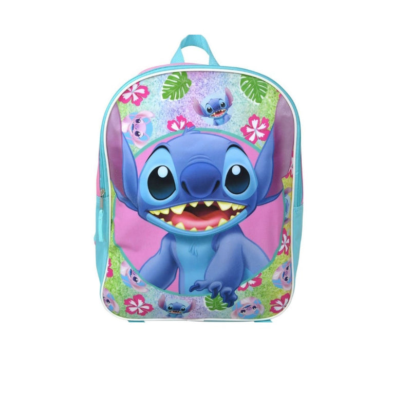 Disney Stitch 15" Backpack with Flowers