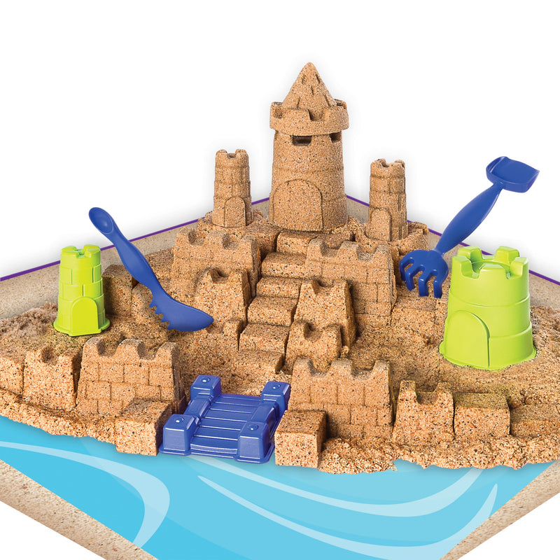 Kinetic Sand Beach Sand Kingdom Playset with 3lbs of Beach Sand