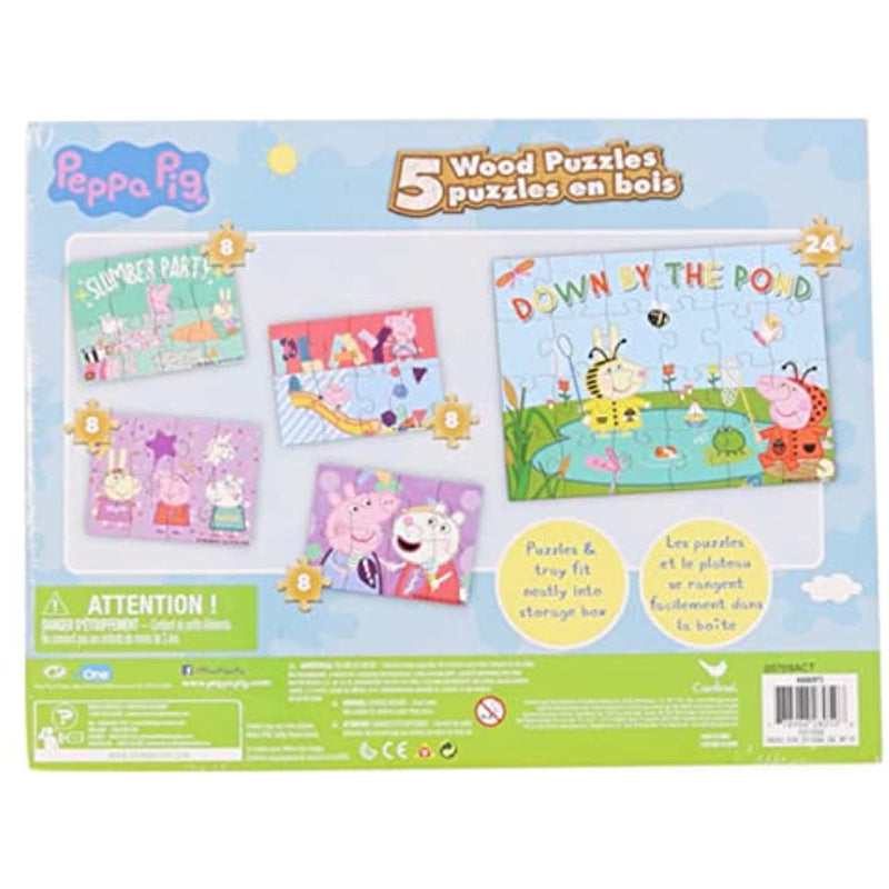 Peppa Pig Wooden 5 Pack Puzzle