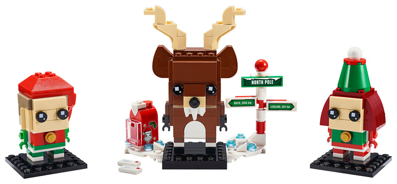 LEGO Brickheadz Reindeer, Elf and Elfie 40353 Building Toy (281 Pieces)