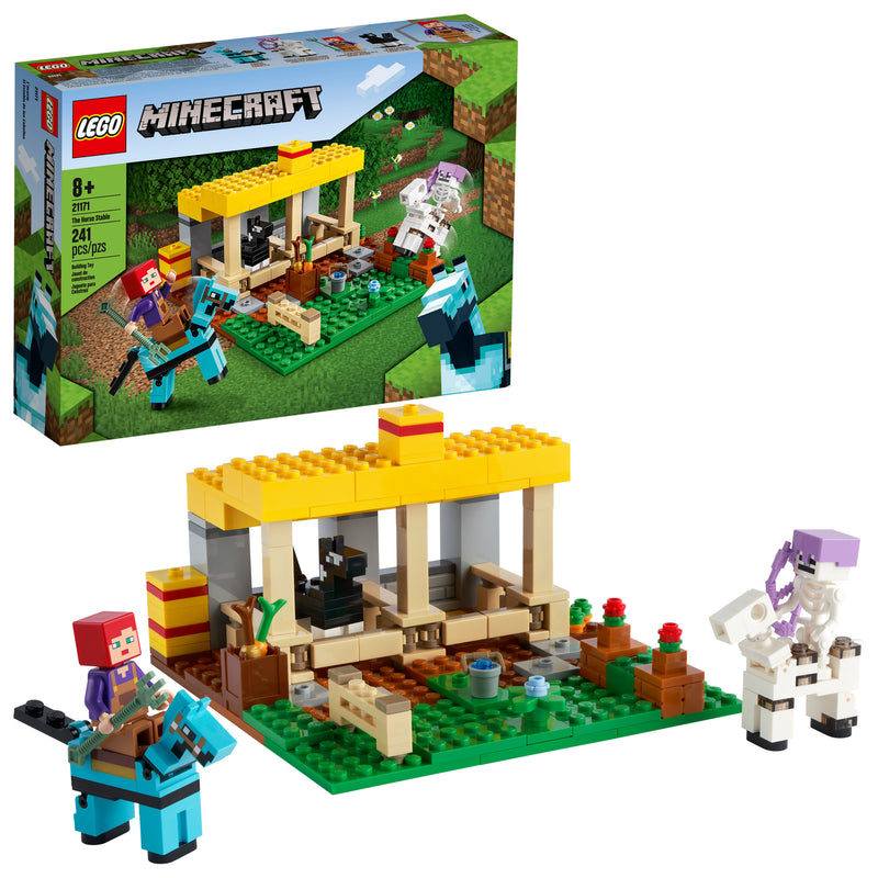 LEGO Minecraft The Horse Stable 21171 Building Toy Featuring a Skeleton Horseman (241 Pieces)