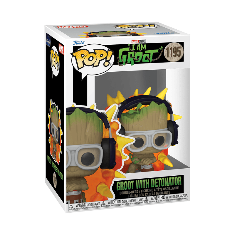 Funko Pop! Marvel: I Am Groot - Groot with Detonator Vinyl Bobblehead