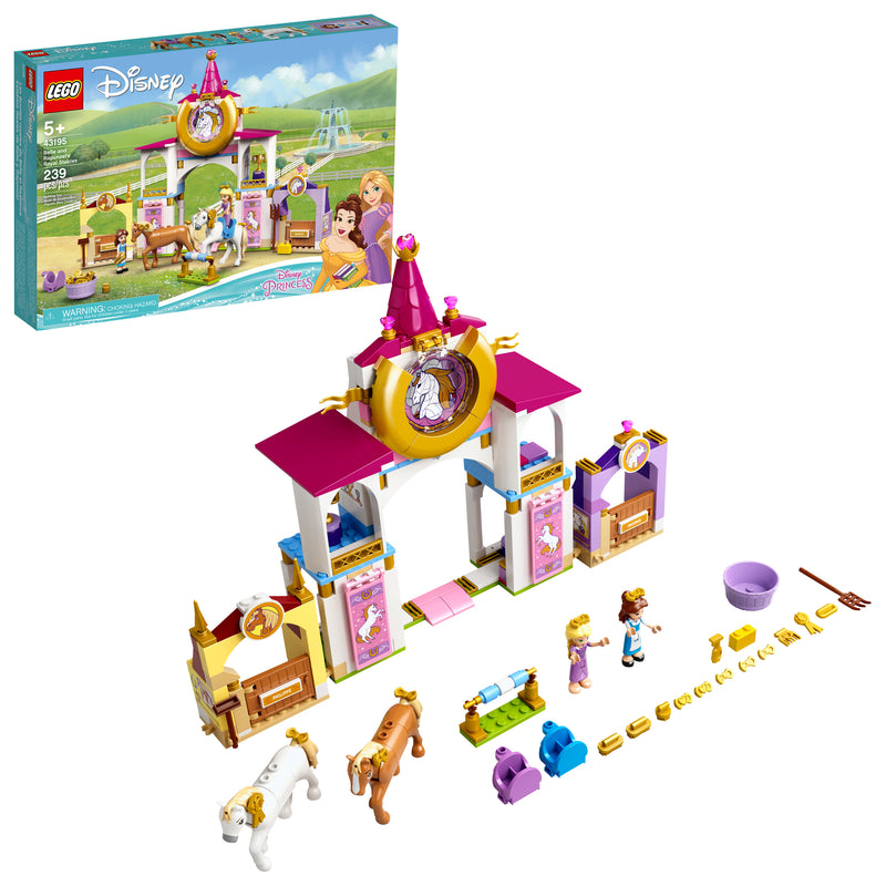 LEGO Disney Belle and Rapunzel’s Royal Stables 43195 Building Toy for Creative Play (239 Pieces)