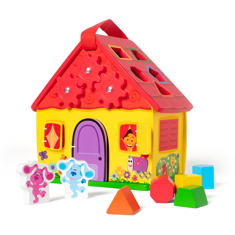 Melissa & Doug Blue's Clues & You! Wooden Take-Along House, Shape Sorting Toys