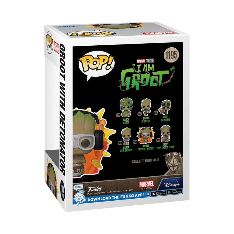 Funko Pop! Marvel: I Am Groot - Groot with Detonator Vinyl Bobblehead