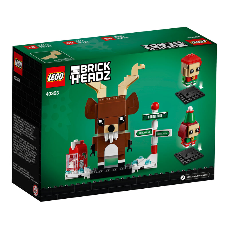 LEGO Brickheadz Reindeer, Elf and Elfie 40353 Building Toy (281 Pieces)