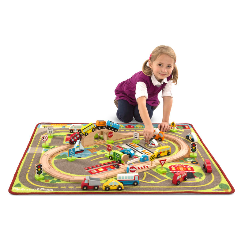 Melissa & Doug Deluxe Multi-Vehicle Activity Rug, Great Gift for Girls and Boys - Best for 3, 4, 5 Year Olds and Up