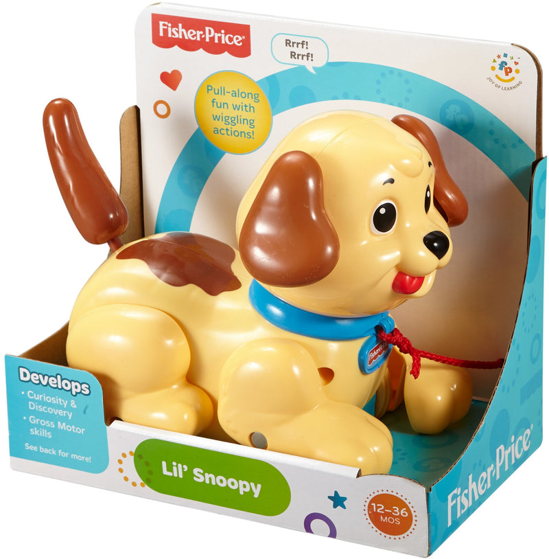 Fisher-Price Lil' Snoopy Dog-Themed Pull Toy for Walking Infants & Toddlers