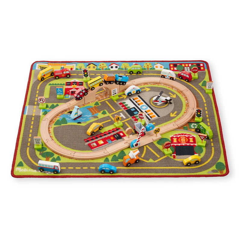 Melissa & Doug Deluxe Multi-Vehicle Activity Rug, Great Gift for Girls and Boys - Best for 3, 4, 5 Year Olds and Up