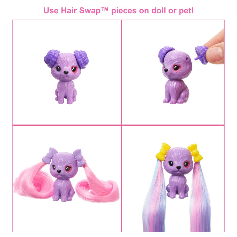 Barbie Color Reveal Glitter! Hair Swaps Doll, Glittery Pink