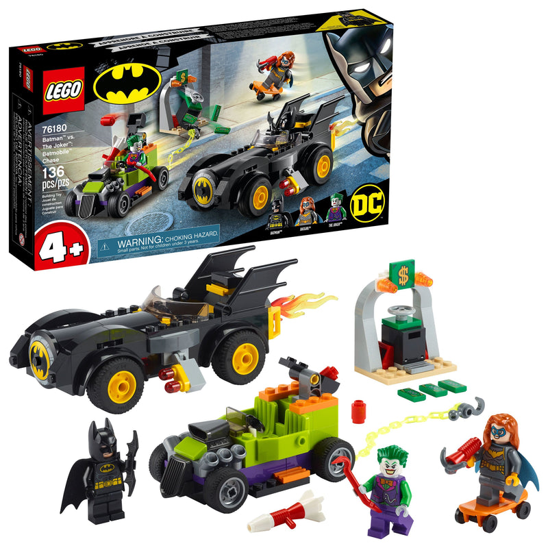 LEGO DC Batman: Batman vs. The Joker: Batmobile Chase 76180 Building Toy for Kids (136 Pieces)