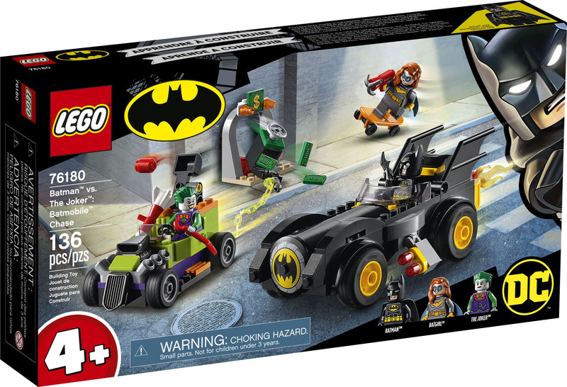 LEGO DC Batman: Batman vs. The Joker: Batmobile Chase 76180 Building Toy for Kids (136 Pieces)