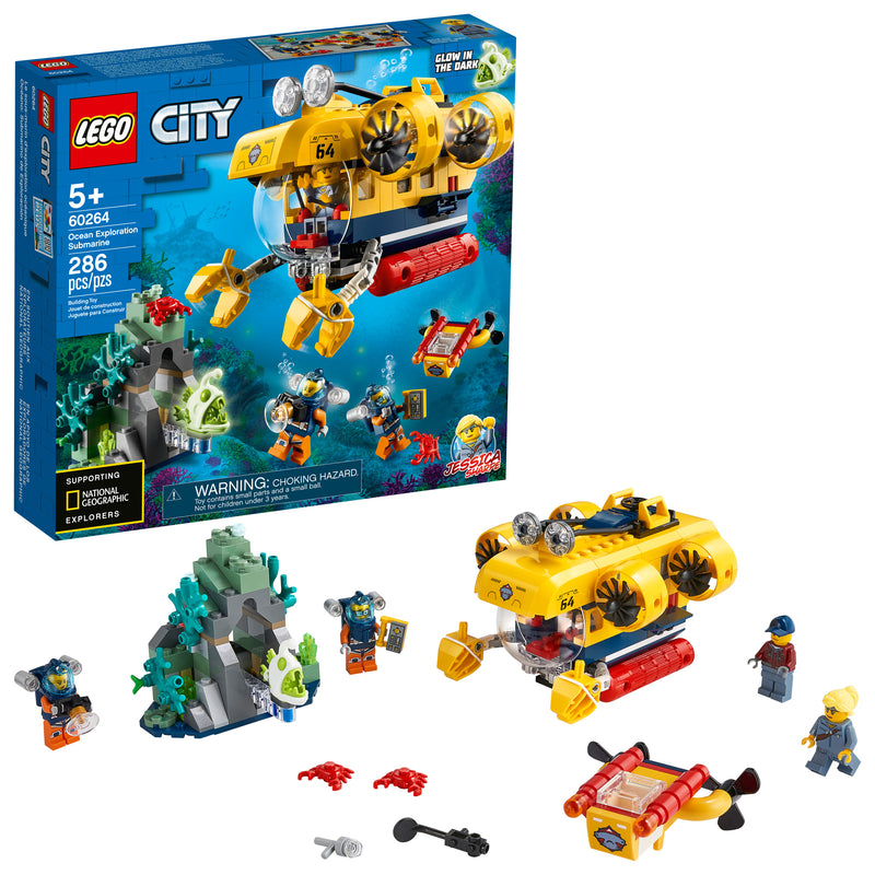 LEGO City Ocean Exploration Submarine 60264, Building Toy for Kids 5+ (286 Pieces)